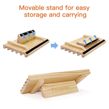 Plusvivo Domino Racks Set Of 2, Wooden Domino Trays Holders Organizer For Mexican Train And Other Dominoes Games 10 X 5.5 X 0.79 Inches - Dominoes Not Included