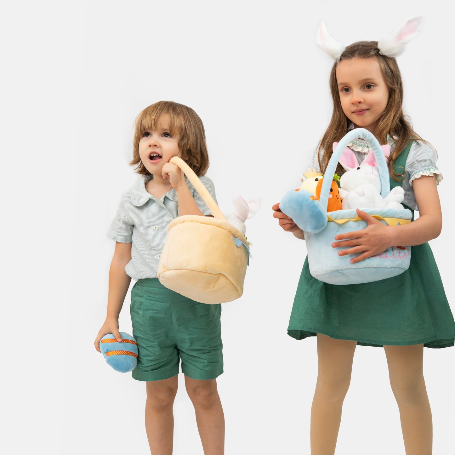 Lofytain Easter Basket -My First Easter Basket Stuffed Plush Playset Baby'S First Easter Basket Stuffed Cartoon Bunny Easter Egg