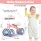 Mhcylion Shining Balance Bike Toys For Baby 1 Year Old Gifts,10-24 Months Toddler First Birthday Gift, No Pedal 4 Colorful Light