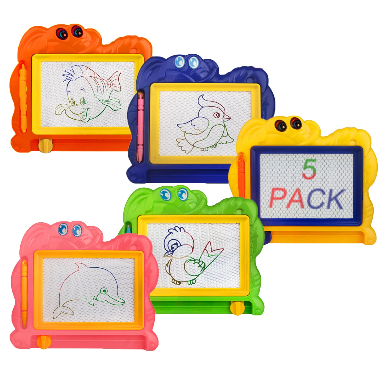 Mini Magnetic Drawing Board For Kids - Travel Size Erasable Doodle Board Set - Small Drawing Painting Sketch Pad - Perfect For Kids Art Supplies & Party Favors,Prizes For Kids Classroom (5 Piece)