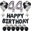 Naninuneno 44Th Black Silver Birthday Party Decorations For Men Women, Happy 44 Birthday Party Supplies With Black Happy Birthda