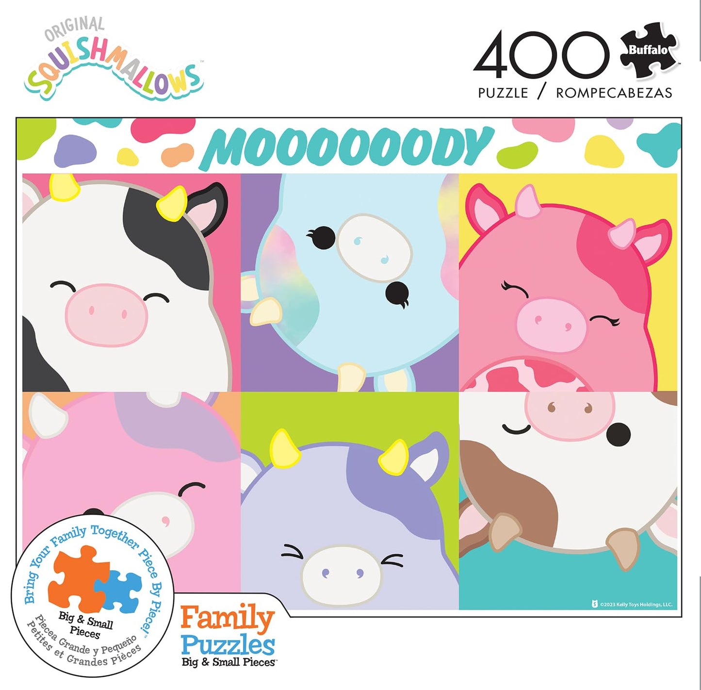 Buffalo Games Squishmallow Moooooody 400-Piece Jigsaw Puzzle - Large Multicolor Paper Puzzle for Family Game Nights