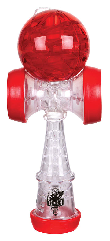 Duncan Toys Torch Light-Up Kendama Toy, Red & Clear