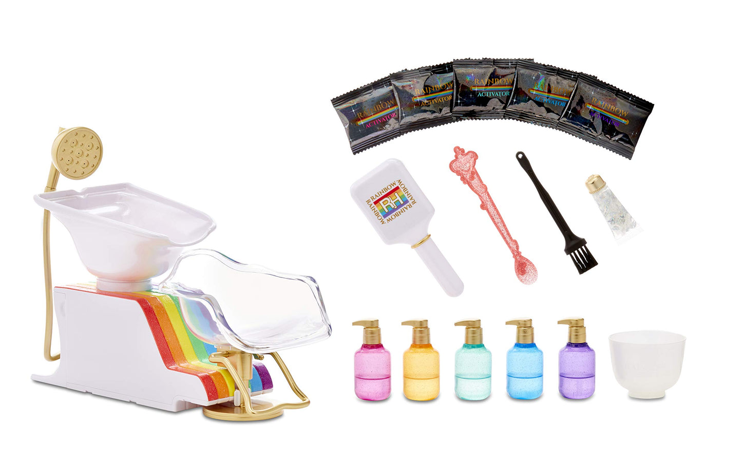 Rainbow High Salon Playset With Rainbow Of Diy Washable Hair Color Foam For Kids And Dolls - Doll Not Included
