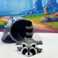3D Printed Racoon With Trash Can, Articulated Racoon Fidget Toy For Adhd Autism, Gray, Black And White Trashcan Raccoon, Trash P