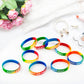 Dminya Happy Birthday Rubber Bracelets Colored Silicone Stretch Wristbands for Birthday Party Supplies Favors 30 Pack rubber bra