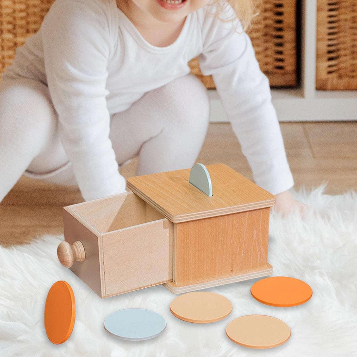 Trendivibe Wooden Coin Box Early Learning Educational For Kids Children Holiday Gifts| Baby Learning Toy | Infant Activity Toy |