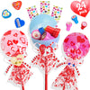 24 Pcs Giant Lollipop-Shaped Valentine s Day Stationery Gift Set Includes Cards, Pencils, Stickers, Erasers, Stampers & Sharpen