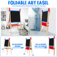 Joyooss Easel For Kids Easel, Wooden Easel Whiteboard & Chalkboard Easel, Foldable Height Adjustable Double Sided Toddler Art Ea