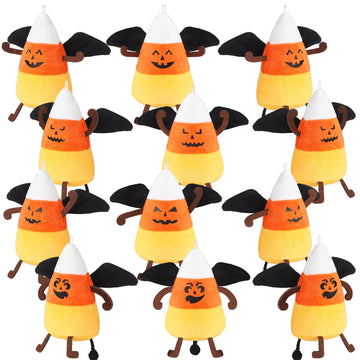 12 Pcs Halloween Devil Candy Corn Plush Toy 6 Inch Multiple Expressions Cute And Funny Stuffed For Halloween Themed Party
