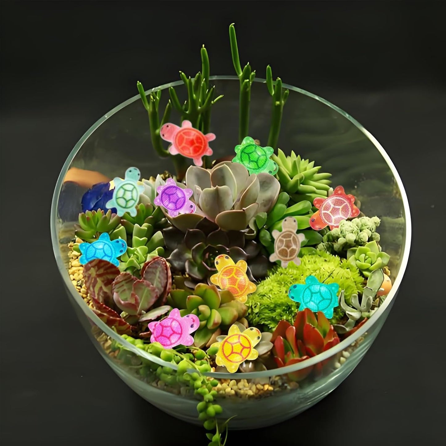 Dlaiusmall Mini Turtle For Crafts Luminous Resin Turtles, Animals Mini Things Tiny Turtle For Fairy Garden Micro Landscaping Dec