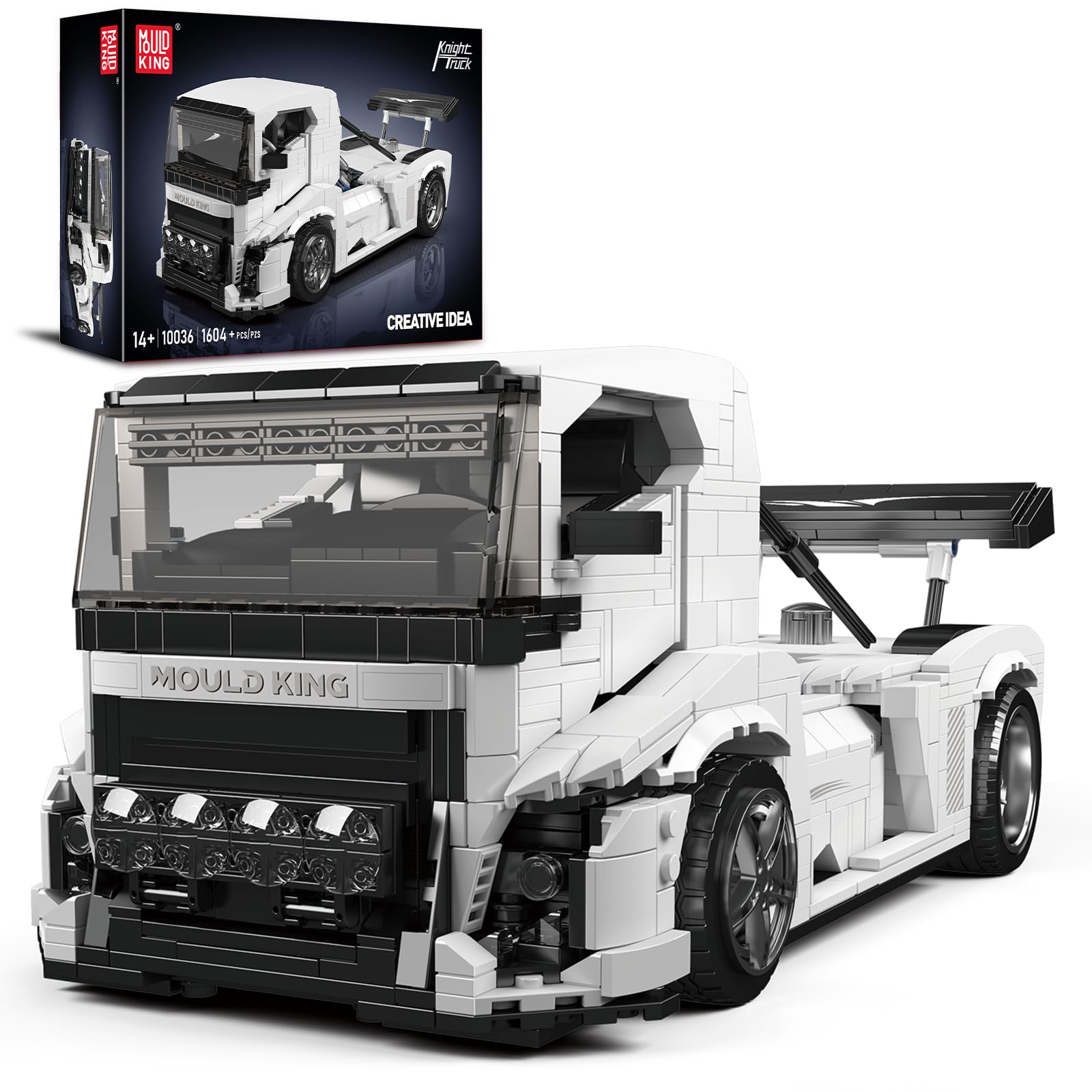 Mould King 10036 Tractor Truck Building Set  MOC City Semi Truck Building Blocks Set to Build  Gift for Age 14+/mature-themed Collections Enthusiasts(1604+ Pieces  Static Version)
