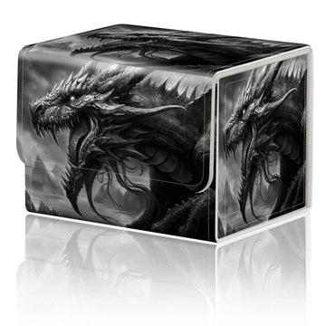 Card Game Storage Box TCG Deck Box MTG Card Box Organizer Trading Card Case Commander Deck Box TCG Card Storage Box Magnetic Closure Creative Pattern Up to 200 Cards  Cool Dark Dragon