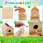 Juexica 4 Set DIY Birdhouse Kit Unfinished Bird House Painting Crafts for Kids with Paints and Paintbrushes Welcome Spring Gifts