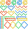 PULSBERY Toys 24 Links Wacky Tracks Fidget Toy Snap and Click Fidget Toys Snake Puzzles Fidget Link Toys (Kids Building Block To