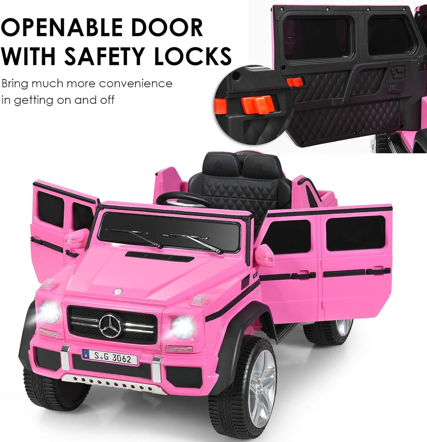 OLAKIDS Kids Ride On Car  Licensed Mercedes-Benz Maybach G650S with Remote Control  12V Battery Powered Electric Vehicle Driving Toy with 3 Speeds  Wheels Suspension  Horn  Music  USB  TF