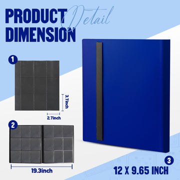 Card Binder 9-Pockets Trading Card Binder 20 Pages  360 Card Capacity Collection Binder  Card Folder for MTG  TCG  Game Cards & Sports Cards(Dark Blue)