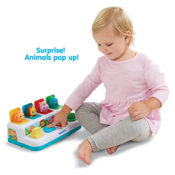 Kidoozie Pop ‘N Play Animal Friends, Pop Up Activity Toy For Learning Colors, Numbers, Animal Names And Sounds; Suitable For Toddlers Ages 12 Months And Older, Small