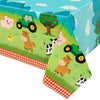 WERNNSAI Farm Animal Party Tablecloth - 1 PC 54 x 108 Farm Birthday Party Decorations Disposable Farm Table Cover Farmhouse Anim