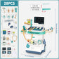 Sotodik Doctor Kit For Kids 28 Accessories Pretend Medical Station Set Mobile Cart With Lights,Thermometer, Stethoscope And Doct