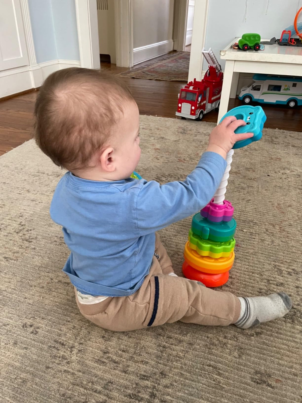 Toddler Spin & Stack Tower Toy