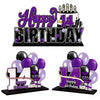 Lingteer Happy 14Th Birthday Purple Acrylic Table Topper Centerpieces Set - Cheers To Fourteen Years Old Birthday 14Th Bday Party Gift Decorations.