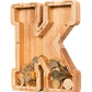 Summidate Wooden Letter Piggy Bank| Piggy Bank For Boys Girls Toddler| Alphabet K Money Bank| Coin Bank Birthday Gift For Kids|2024 Graduation Money Box (K)