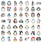 100 Pcs Penguin Stickers,Cute Vinyl Waterproof Sticker For Water Bottle Laptop Guitar Phone Skateboard,Penguin Gifts For Kids Te