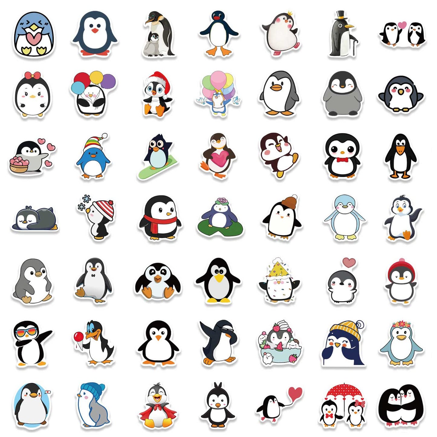 100 Pcs Penguin Stickers,Cute Vinyl Waterproof Sticker For Water Bottle Laptop Guitar Phone Skateboard,Penguin Gifts For Kids Te