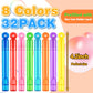 Baegzgx 32 Pcs Mini Bubble Wands,8 Colors Circle Party Favors For Kids Supplies In Gift Box,Goodie Bag Stuffers, Classroom Prize