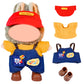 Doll Clothes Set and Accessories (No Doll)  2025 Stylish Exquisite Adorable Designed Clothes Outfit for 15cm/17cm with Red Hat & Overalls & Brown Shoes