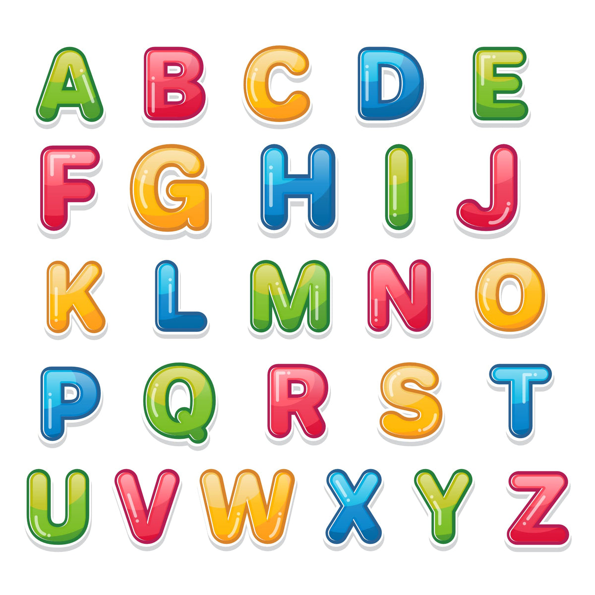 Thinking How Learn Abcd English Alphabets Wall Stickers For Kids Room (Pack Of 26) Preschool Learning Stickers