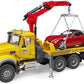 Bruder - Mack Granite Tow Truck with Bruder Roadster (02829) - For Ages (4) and Up - Compatible with bworld Figures