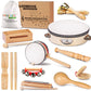 Looikoos Toddler Musical Instruments, Eco Friendly Musical Set For Kids Preschool Educational, Natural Wooden Percussion Instrum