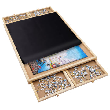 Redipo 1500 Pieces Wooden Jigsaw Puzzle Board With 4 Drawers For Storing Puzzles, 26    X 35    Large Portable Jigsaw Puzzle Tab