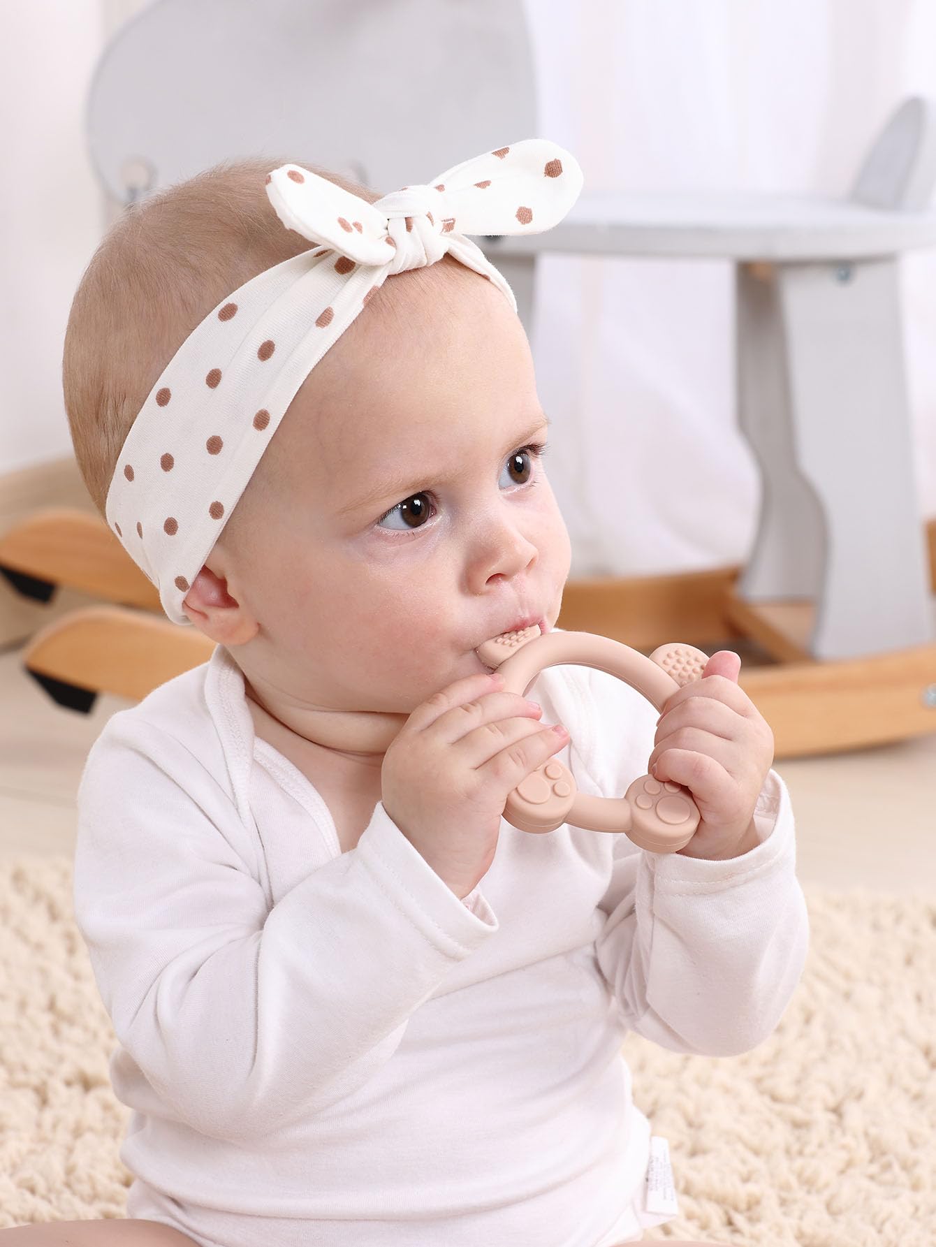 Pandaear 3 Pack Silicone Teething Toys - Baby Teething Rings, Bpa Free Teether For 0-12 Months, Soothing Sore Gums
