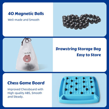2024 New Magnetic Chess Game,Magnetic Chess Fun Family Games For Kids And Adults,Magnet Chess Game With 40Pcs Magnetic Stones,Ta