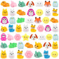 Outee 50 Pcs Mochi Toys Party Favors For Kids Kawaii Animal Toys Bulk Mochi Animals Toys For Animals Cat Fidget Toys With Gift Box Cute Stuff Goodie Bags Stress Toys