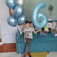 40 Inch Pastel Blue Number 0 Balloons, Giant Self Inflating Foil Number Balloon 0-9 For Boys, Baby Light Blue Mylar Helium 0 Bal
