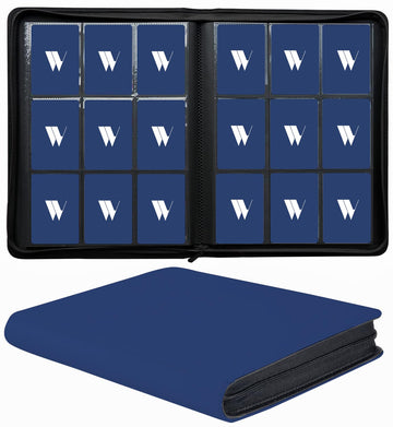 enhanced 9-Pocket Zippered Trading Card Binder  540 Pockets Double-Sided Side-Loading Card Organizer Album  PU Leather Card Holder Protector for MTG  TCG  Sports Cards (Blue)