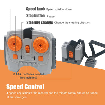 Motors Kit Set, Compatible With Technical Parts, Power Function Electronic Engine Remote Control, Power Up Robotic Bricks Educational Toys
