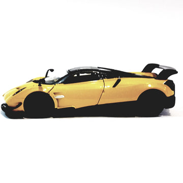 KiNSMART 2016 Pagani Huayra BC Yellow 5'' 1:38 Scale Die Cast Metal Model Toy Car w/Pullback Action