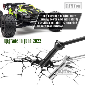 RCMYou Drive Shaft Axles Upgrades for 1/8 Arrma Kraton 6S BLX Outcast 6S BLX Notorious 6S BLX,4pcs Front Rear CVD Drive Shaft Up