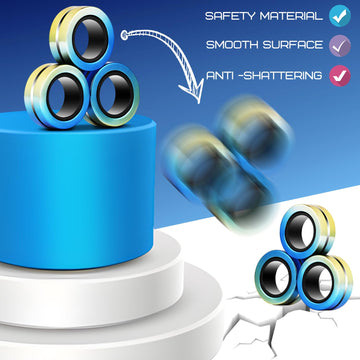 Jawhock 9 Pack Magnetic Rings Fidget Toy Set|Magnetic Fidget Rings For Adhd Stress Relief| Colorful Fidget Toy Rings For Training Relieves Autism Anxiety|Great For Kids&Teens