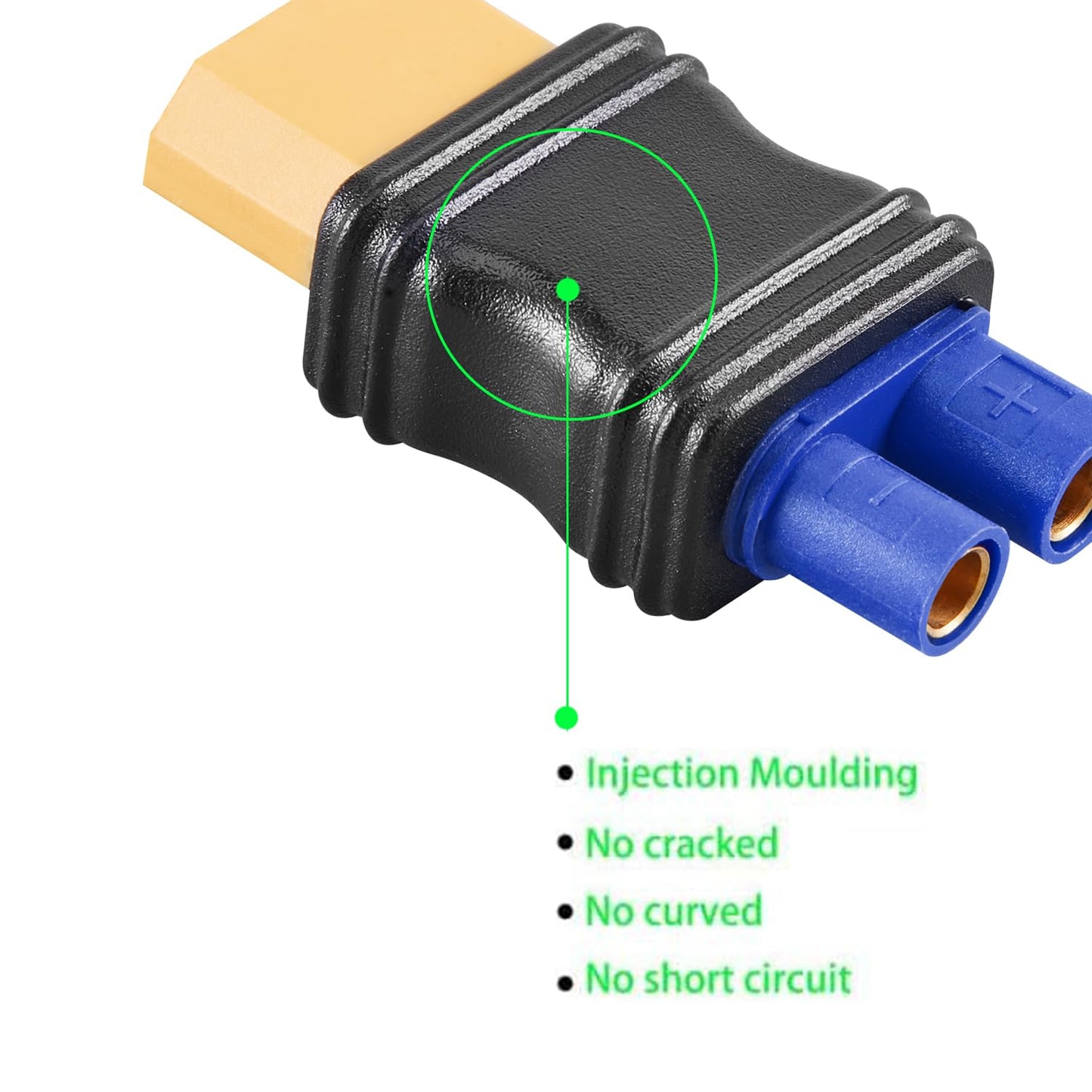 Laisomeke 2 Pack XT60 Male to EC3 Female Mould Type Adapter no Wire Connector Adapter for LiPO Battery