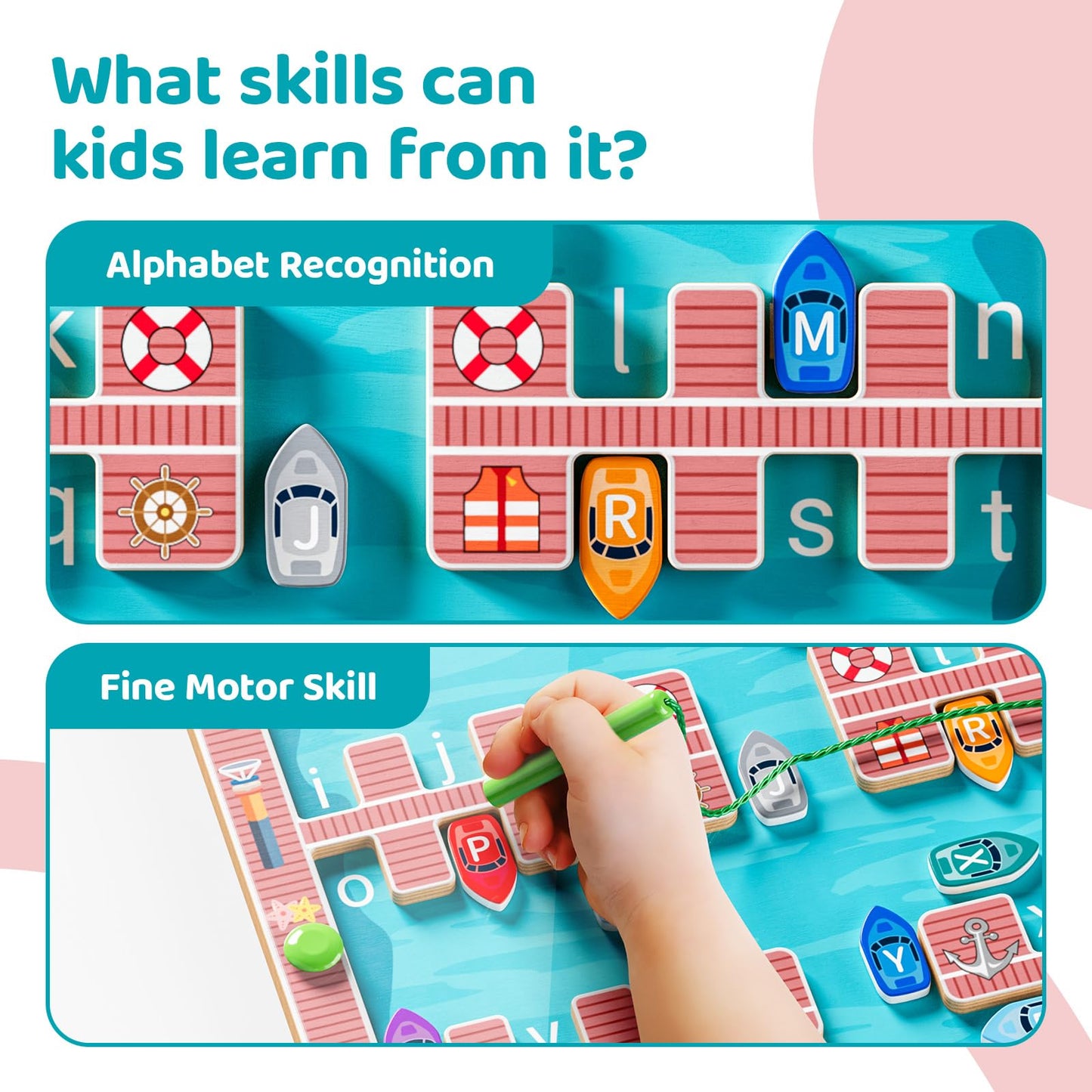 Magnetic Alphabet Maze Montessori Toys - Toys For 3+ Year Old Boys And Girls, Fine Motor Skill Education Toys For Toddler Preschool Learning Activities, Gift For Kids Toddler