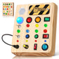Tintecusa Led Busy Board, Wooden Sensory Toys For Toddler, Montessori Music Toy For Airplane, Travel Activity Educational Learni
