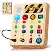 Tintecusa Led Busy Board, Wooden Sensory Toys For Toddler, Montessori Music Toy For Airplane, Travel Activity Educational Learni