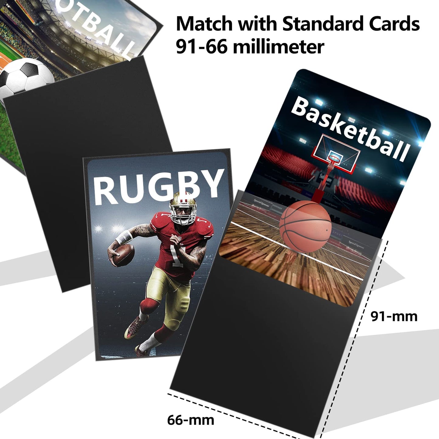 500 Counts Black Card Sleeves Toploaders For Trading Cards,Matte Card Sleeves Deck Card Protectors, Black Soft Sleeves Fit For Mtg, Baseball Card,Sports Cards,Game Card