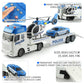 ANJARU Police Toys Vehicle Truck Playset - 25" Push & Go with Mini Car & Helicopter - Plastic - Police Trailer - Model 666-69F